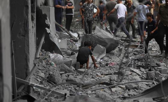 The Al Shati refugee camp in Gaza has been hit by air strikes.