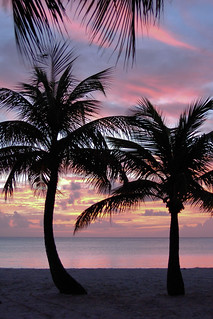 beach, sunset, Antigua