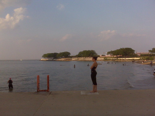 Bike and running trail along Lake Shore Drive Chicago