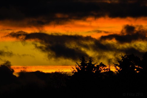 Sunset and rain clouds