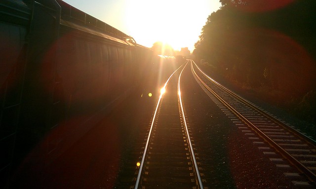 Liquid Sun on my Morning Train Tracks