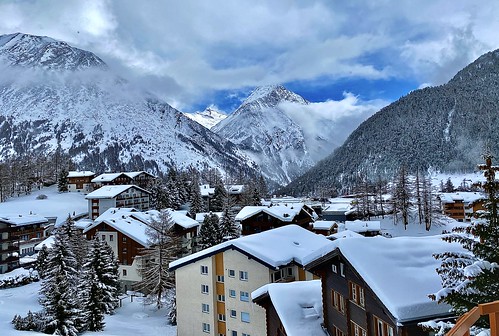 Snowy Saas Fee in Winter