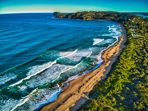 Palm Beach aerial view nearing sunset