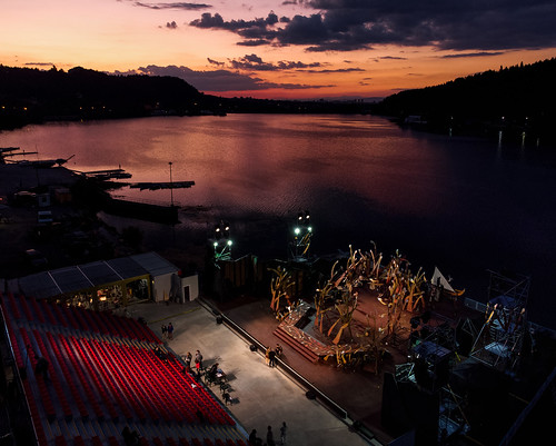 Opera rehearsal at lake Pancharevo in Sofia, Bulgaria