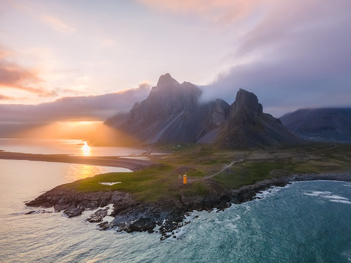 Eystrahorn, the light and the lighthouse