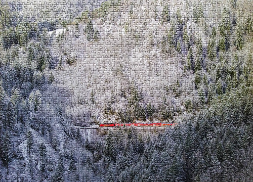 Puzzle "Verschneite Schwarzwaldbahn"