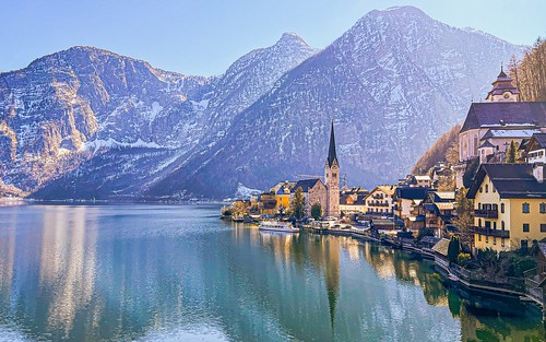 Hallstatt on a sunny winter morning