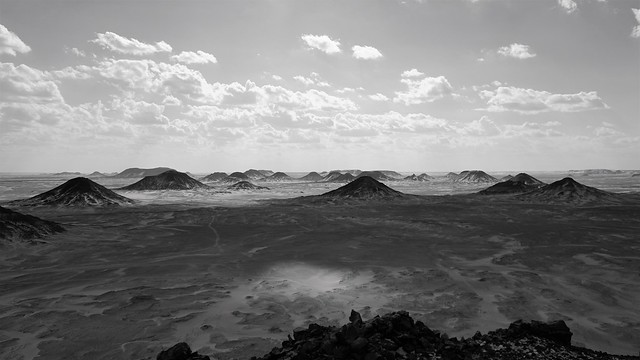 The Pyramid Mountain (Gebel Dist), the Black Desert, Egypt.