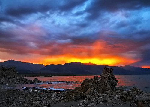 Mono Lake stormy sunset