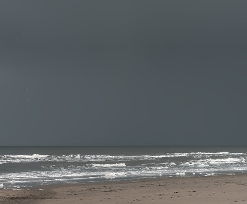 On the beach, just before the big rain.