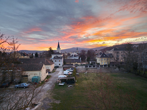 Look outside the window at sunset