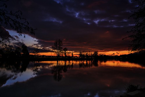 Late sunset on the river