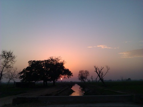 Sunset outside the town