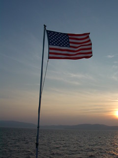 U.S. Flag over Lake Champlain