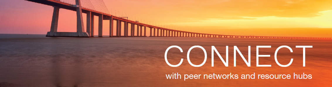 Connect with peer networks and resource hubs