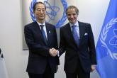 Rafael Mariano Grossi, IAEA Director General, met with HE Mr. Han Duck-soo, Prime Minister of the Republic of Korea, during his official visit to the Agency headquarters in Vienna, Austria. 9 May 2023